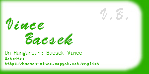 vince bacsek business card